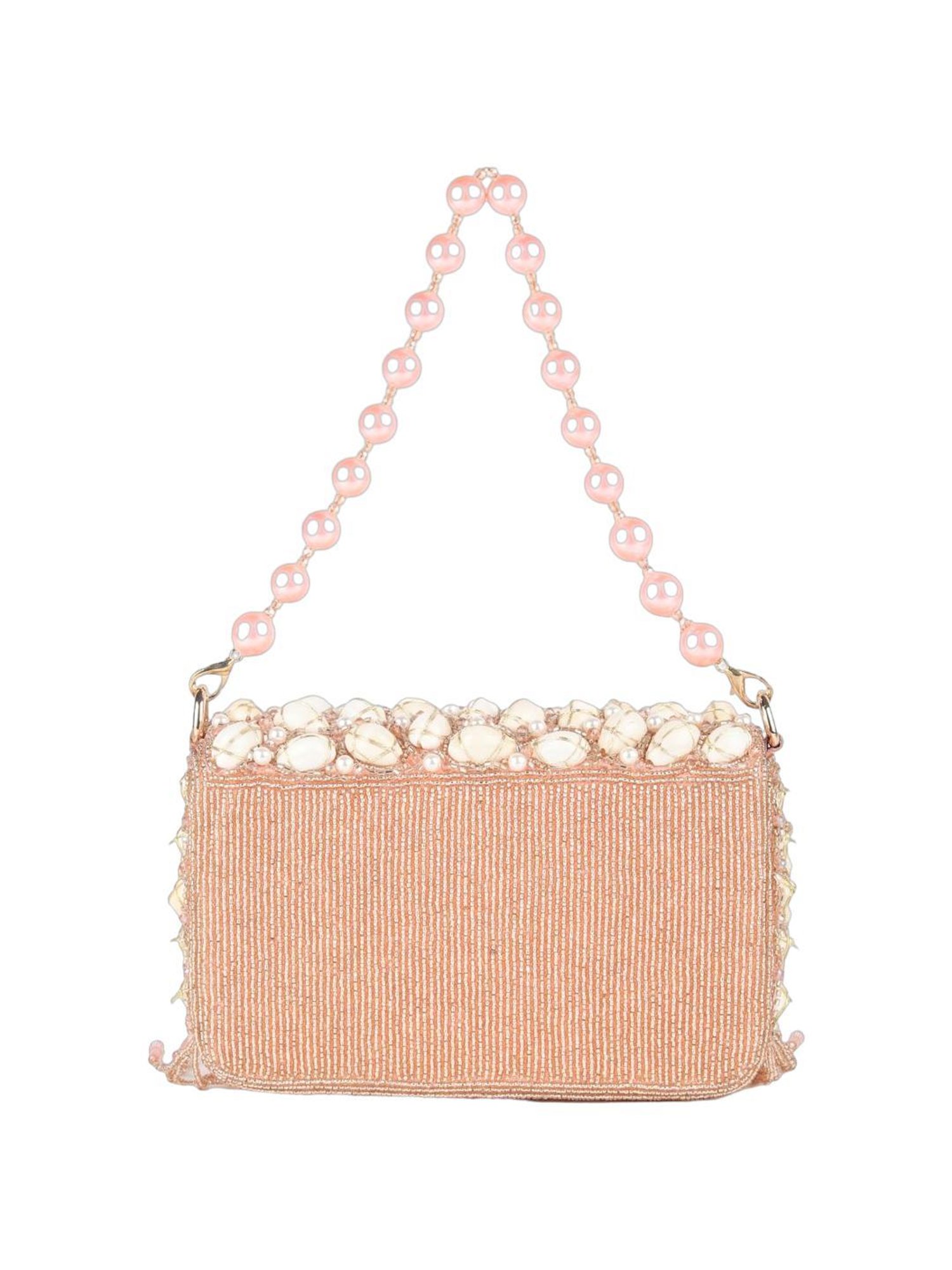 Odette Peach Fabric Clutch