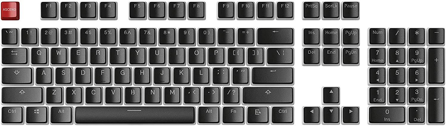 Glorious Aura Keycaps for Mechanical Keyboards - PBT, Pudding, Double Shot, Black, Standard Layout | 104 Key, TKL, Compact Compatible (Aura (Black))-Keycaps ONLY