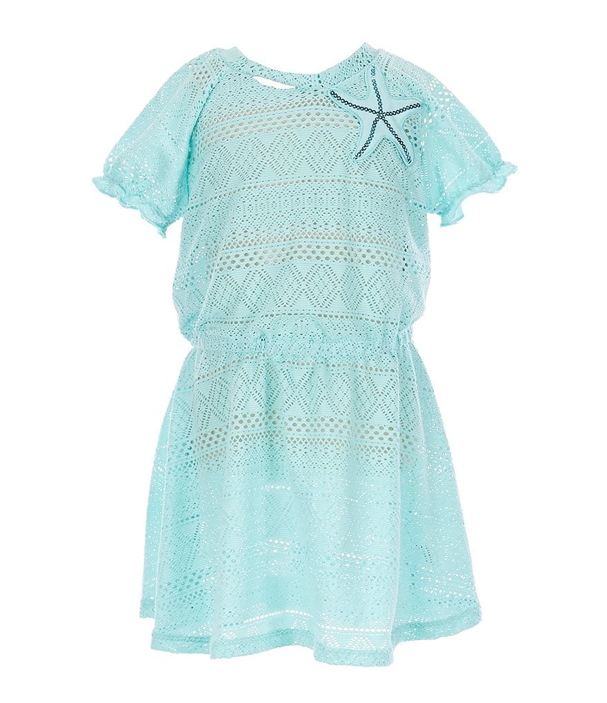 Flapdoodles Little Girls 2T-6X Crocheted Lace Swimsuit Cover-Up