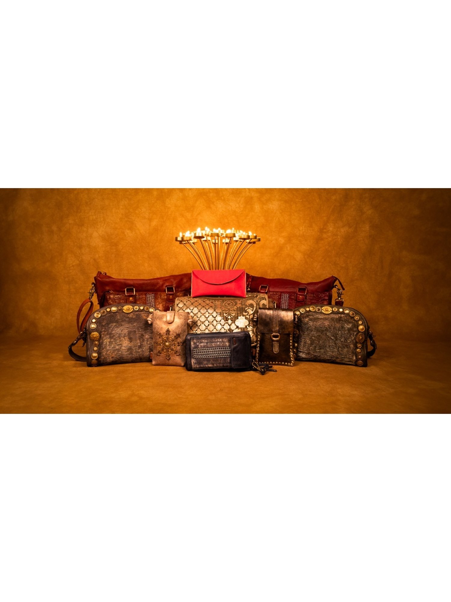 Art N Vintage Silvia Grey Leather Embellished Medium Sling Handbag