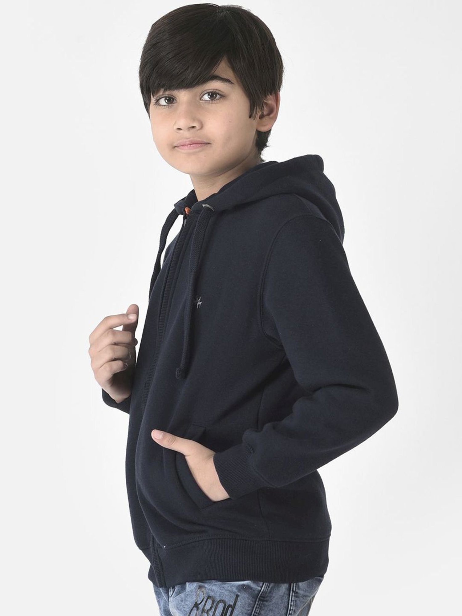 Crimsoune Club Kids Navy Regular Fit Full Sleeves Sweatshirt