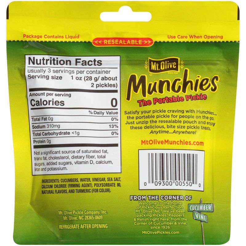 Mt. Olive Munchies Kosher Petite Dill Pickle Pouch - 4.8oz