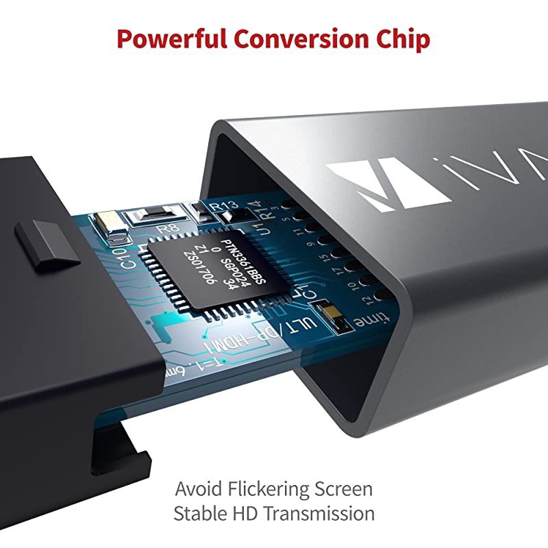 Mini DisplayPort to HDMI Cable  66ft Nylon Braided Optimal Chip Solution Aluminum Shell Thunderbolt to HDMI Cable for MacBook AirPro Surface ProDock Monitor Projector More Space Grey