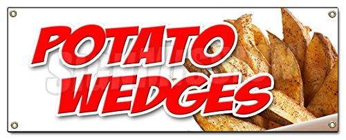 POTATO WEDGES BANNER SIGN fried baked idaho french fries flavored food