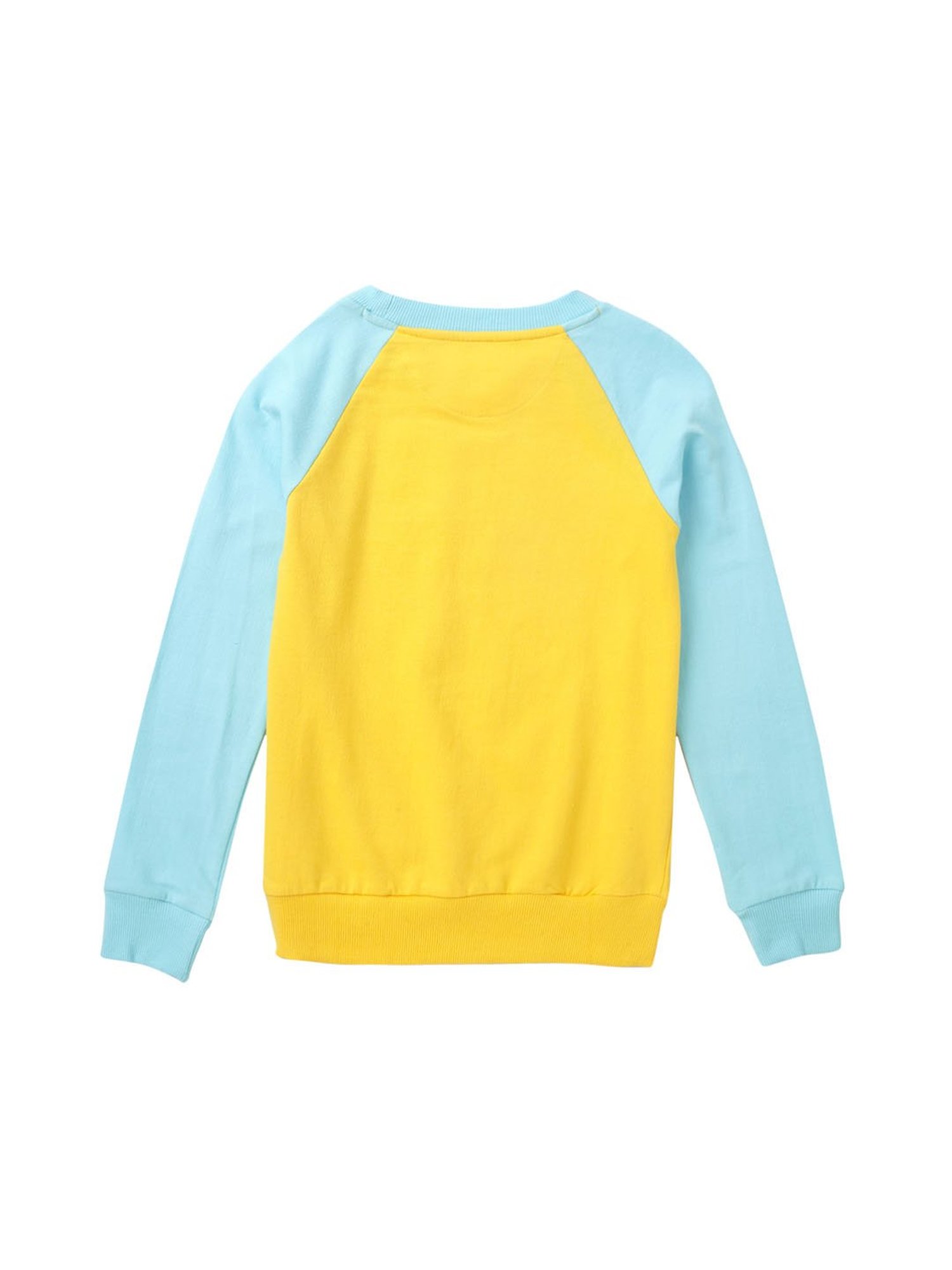 Cub McPaws Kids Yellow & Blue Graphic Print Sweatshirt