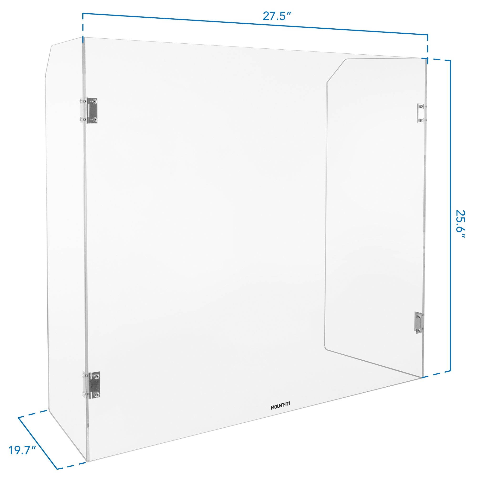 Mount-It! Acrylic Protective Sneeze Guard 27.6" x 19.7" x 25.6" | Foldable Clear Plexiglass