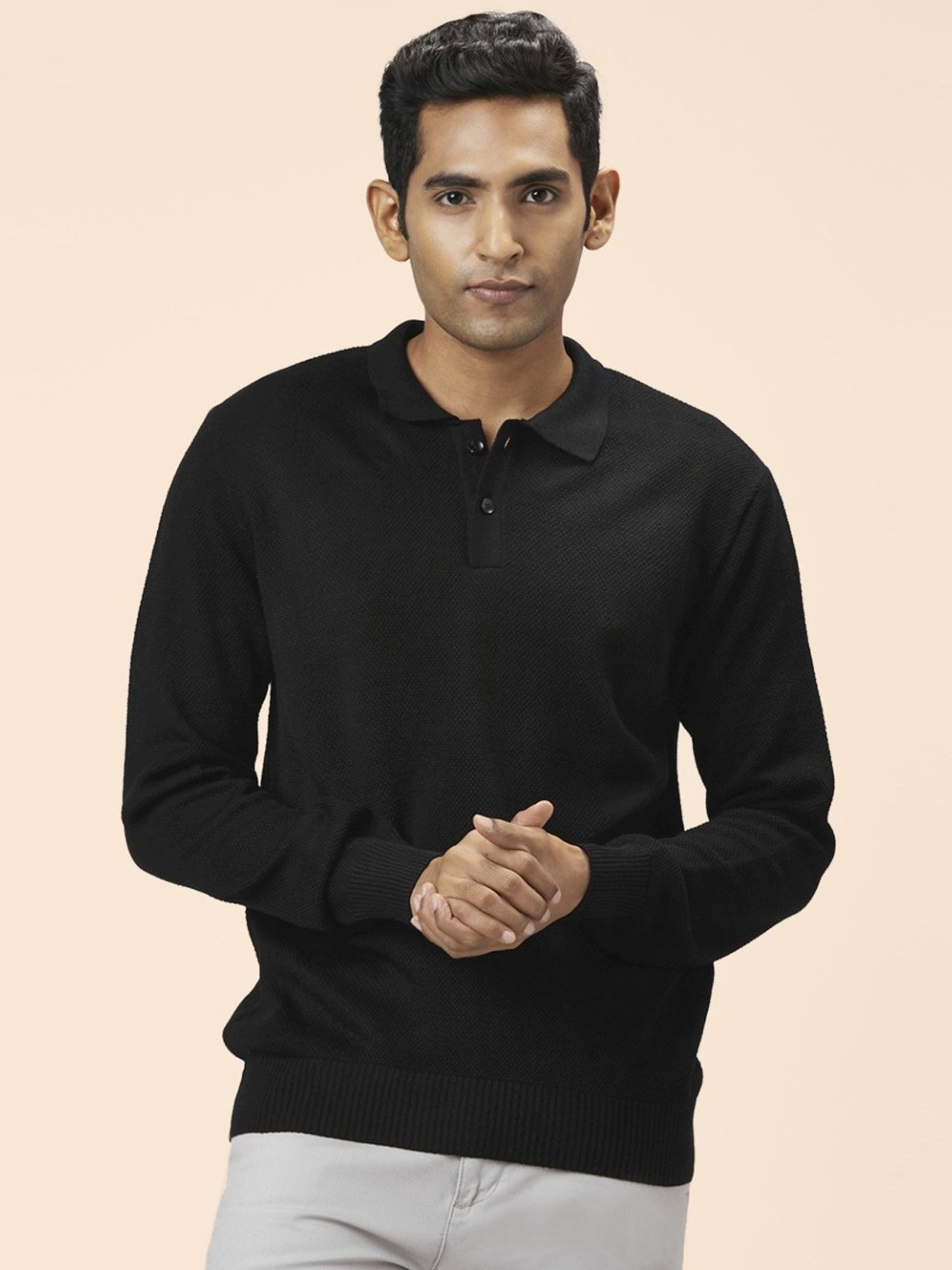 Byford by Pantaloons Black Regular Fit Sweater