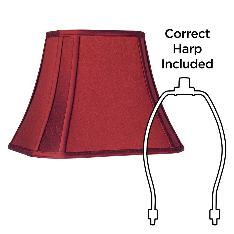 Springcrest Crimson Red Cut-Corner Medium Lamp Shade 8" Wide and 6" Deep at Top x 14" Wide and 11" Deep at Bottom x 11" High (Spider) Replacement