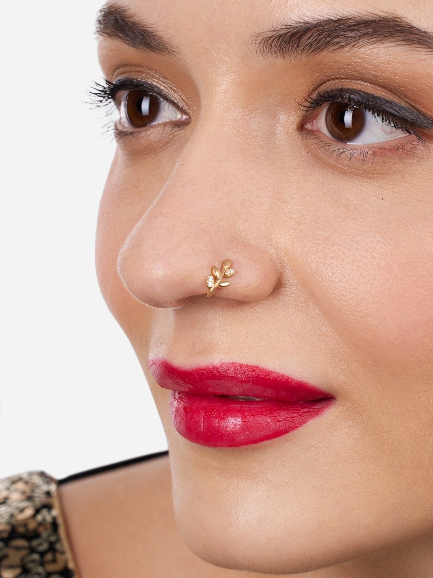 Zaveri Pearls Set of 3 Gold Tone Cubic Zirconia Contemporary Brass Clip On Nose Pins-ZPFK17365