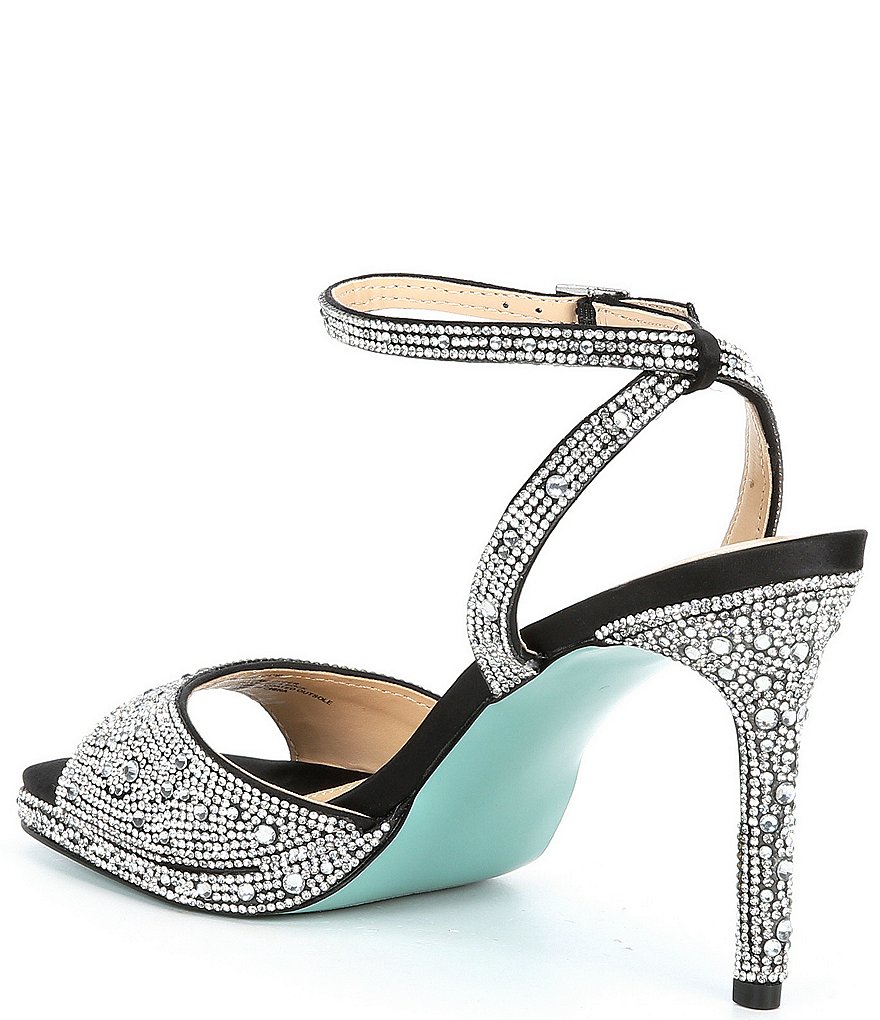 Blue by Betsey Johnson Suni Rhinestone Ankle Strap Dress Sandals