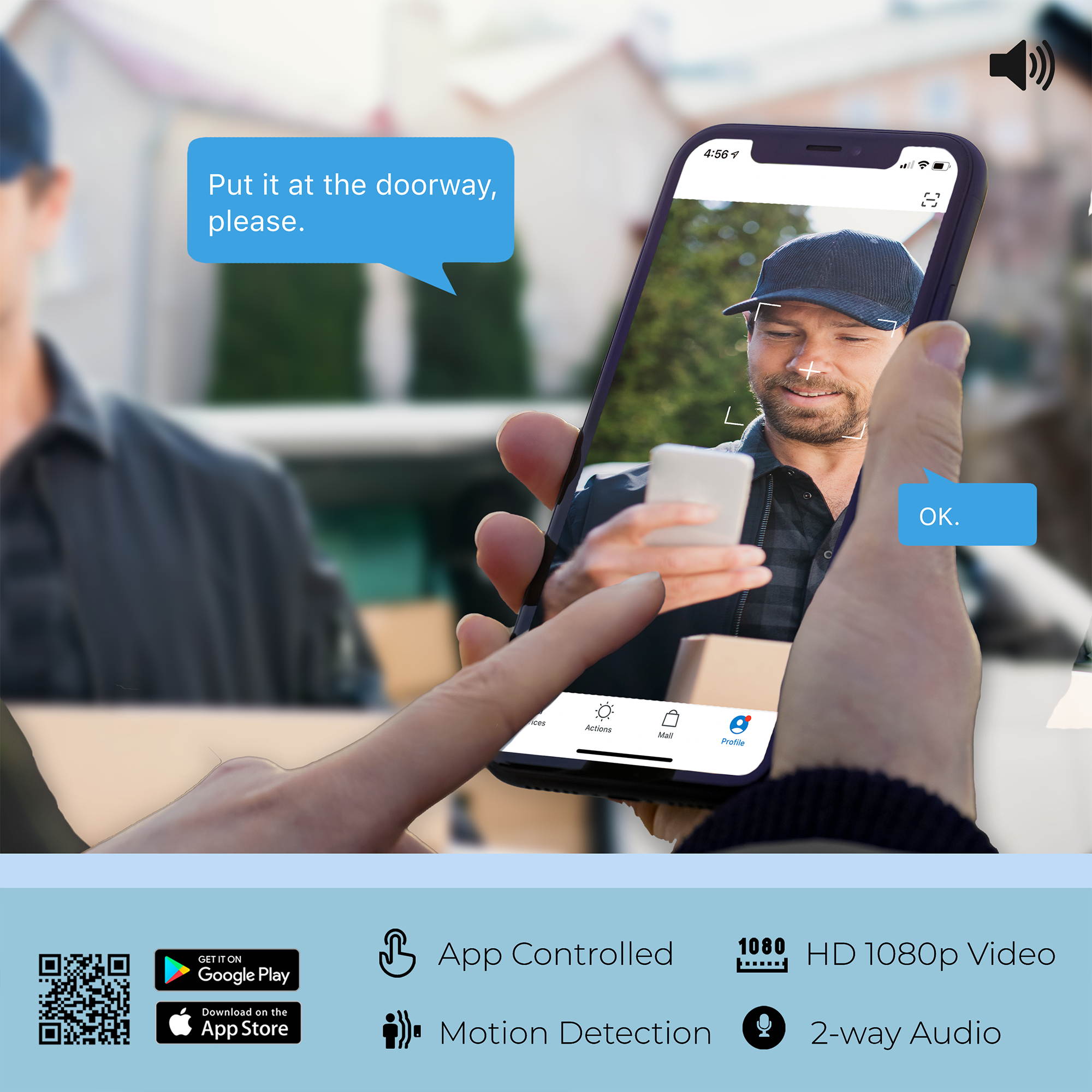 eco4life Smart Wi-Fi Wire-Free HD Indoor Outdoor IP Camera with Low Power Consumption