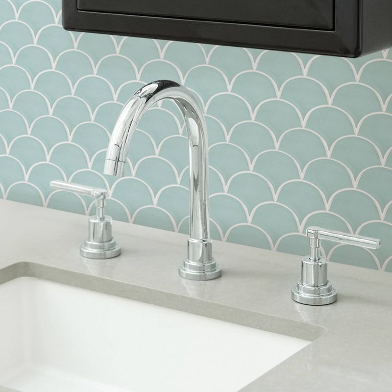 Brewster Shell Peel & Stick Backsplash Tile Paper Seafoam Green