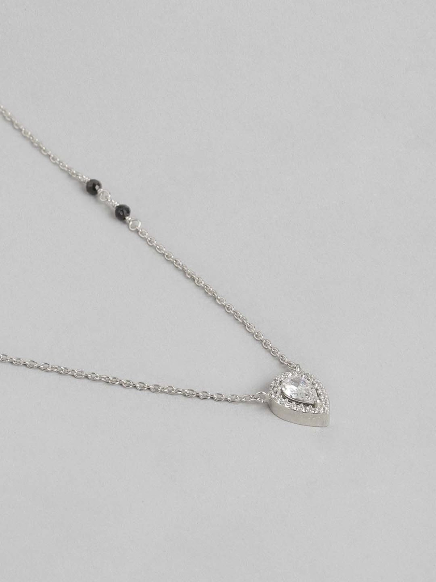 Zavya 925 Silver Radiant Vows CZ Rhodium-Plated Mangalsutra for Women