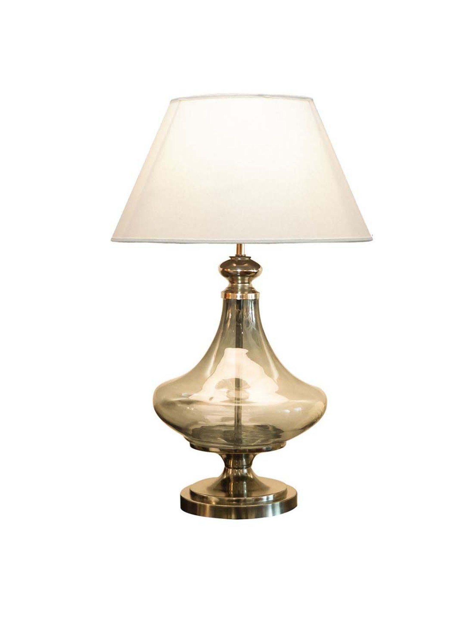 Kapoor E Illuminations White Delicea Luster Metal & Glass Table Lamp - Set of 1