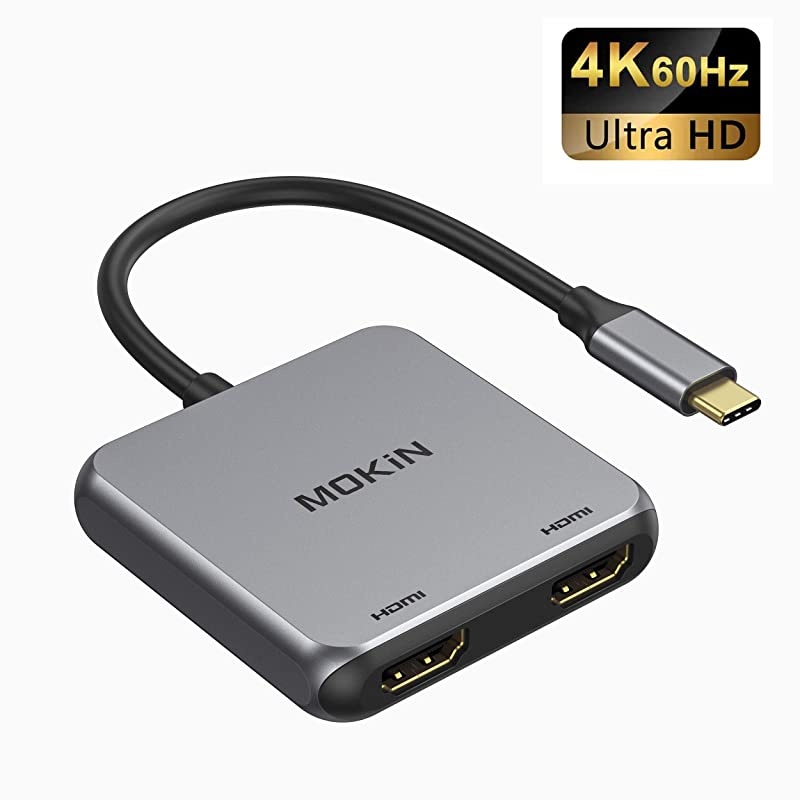 C to Dual HDMI Adapter C to HDMI Adapter Type CThunderbolt 3 to Dual HDMI Display 4K C Hub to Dual HDMI Compatible MacBookMacBook ProSurfaceLenovoYogaDell XPSSurface Book 2 etc