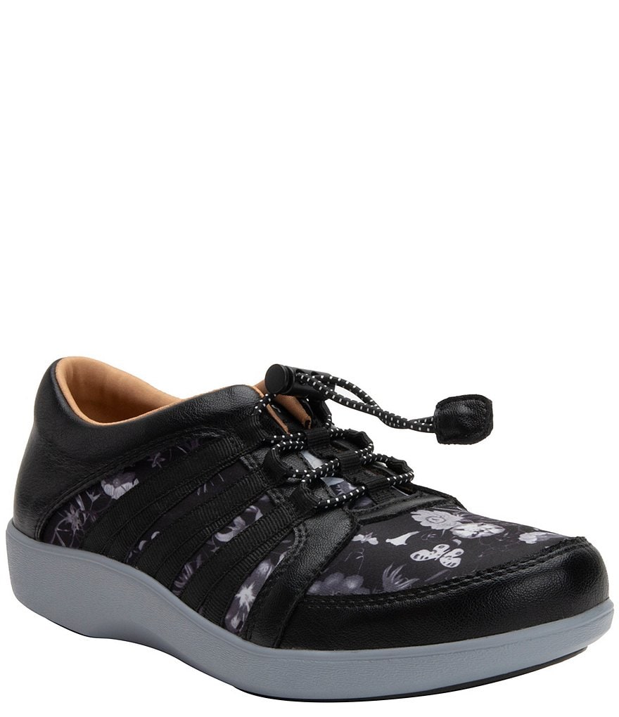 Traq by Alegria Methodiq Floral Dream Fit Knit Bungee Lace Pedometer Sneakers