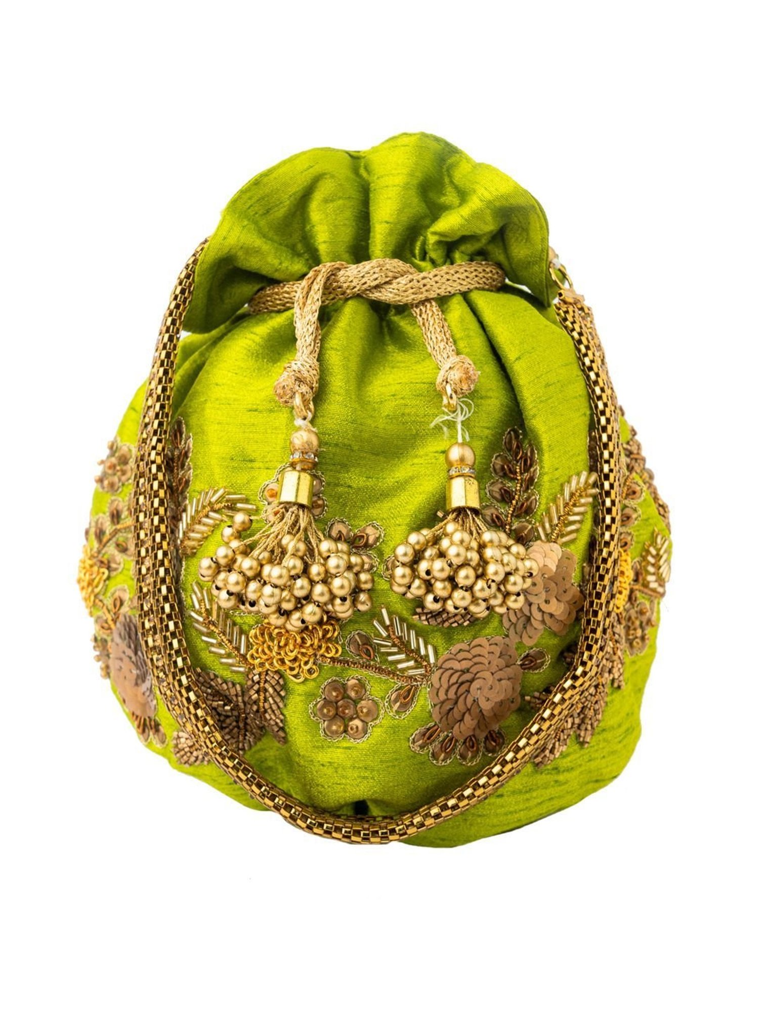 NR by Nidhi Rathi Green Embellished Potli