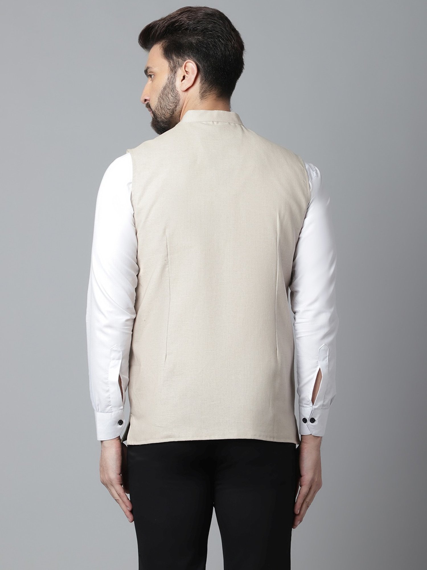 Even Cream Regular Fit Nehru Jacket