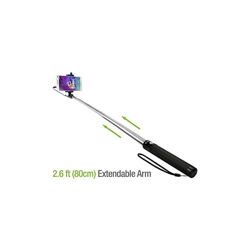 Selfie Stick Extendable Adjustable Compatible for Apple iPhone 66 Plus54Samsung Note 985 Galaxy S9S8S7S6A6J7J3 LG Stylo 432V40 ThinQMotorola Smart Phones and Cameras Black