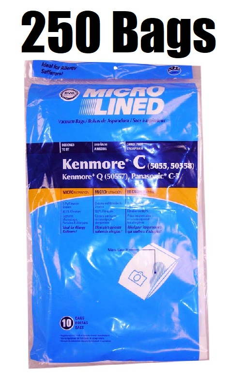 250 DVC Bags for Sears Kenmore Vacuum Cleaner Bags 5055 50557 50558 C Q Canister