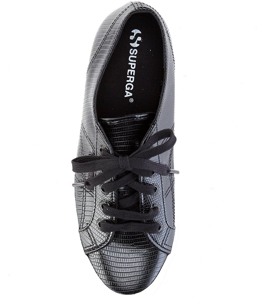 Superga 2750 Faux Leather Lizard Embossed Lace-Up Sneakers