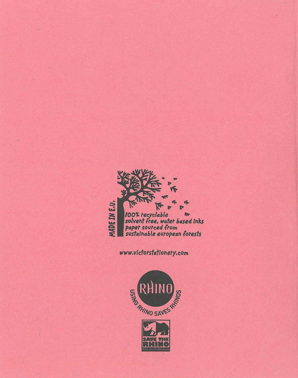 Rhino Exercise Book, 9 x 7 Inches, 48 page, Blank pages, Pink Cover (Pack of 10)