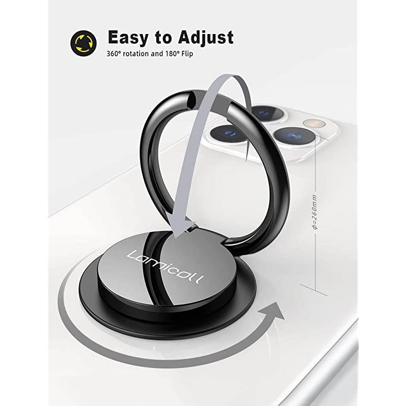 Cell Phone Finger Ring Holder  Phone Kickstand Metal Grip Stand for Hand Compatible with iPhone 11 Pro XS Max XR X 8 7 6 6s Plus 5s SE Galaxy S10 S8 S9 Small Version