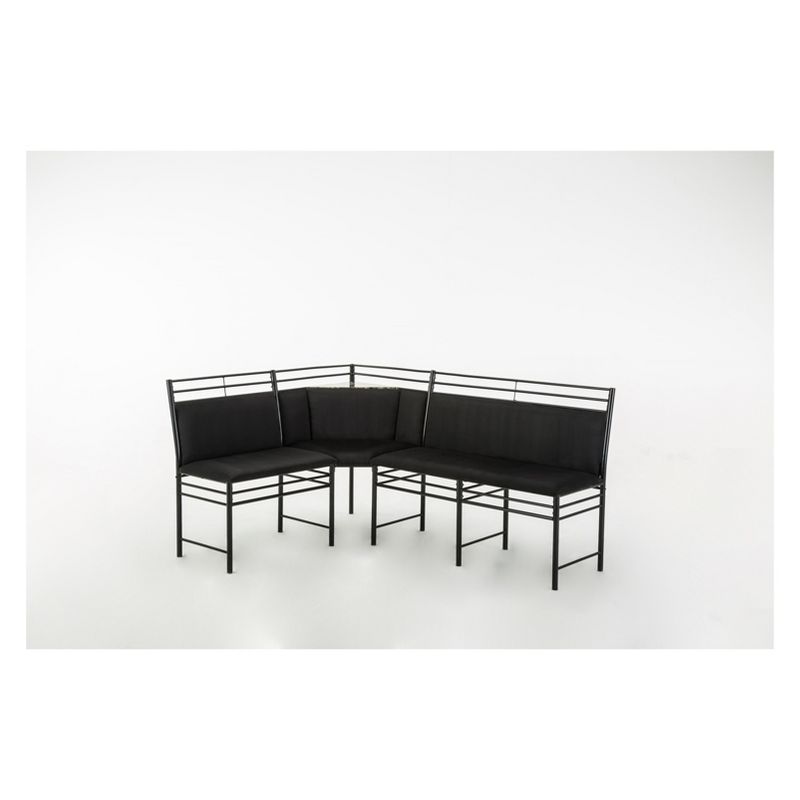 2pc Gareth Breakfast Nook Dining L Chair & Bench Black ( ) - Boraam