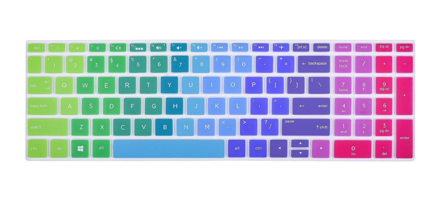 Colorful Keyboard Cover for 2018 HP 17.3 Inch Flagship Laptop Computer, HP 17.3" FHD IPS Business Gaming Laptop, HP Envy 17t Touch, HP ENVY 17M-AE111DX 17M-AE011DX 17-BS049DX 17-BS010NR, Rainbow