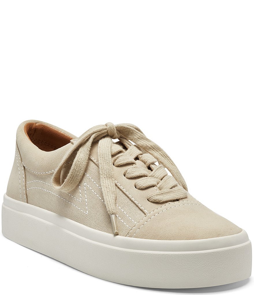 Lucky Brand Tezra Suede Canvas Lace-Up Sneakers
