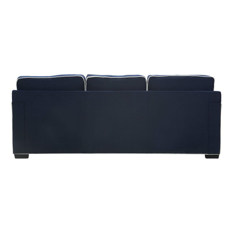 Cardiff Modern Sofa with Contrast Piping Navy with White Piping - Finch
