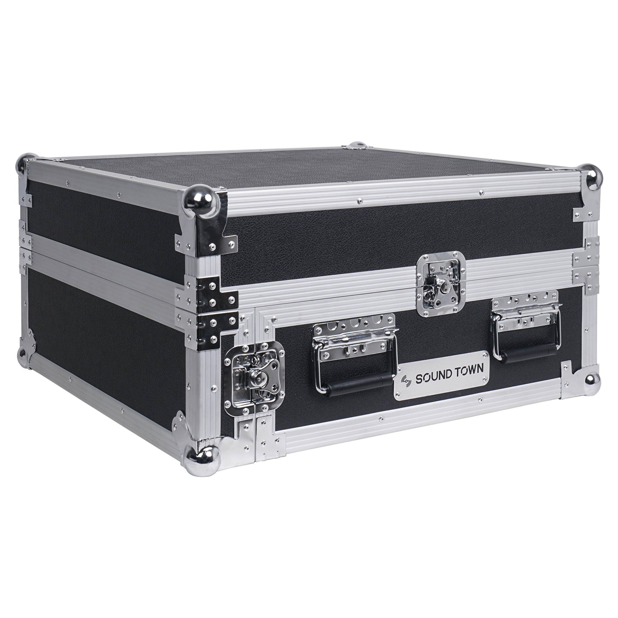 Sound Town 2U Glide Style Rack Case with 11U Slant Mixer Top, 20&rdquo; Rackable Depth and Laptop Platform (STMR-2ULT)