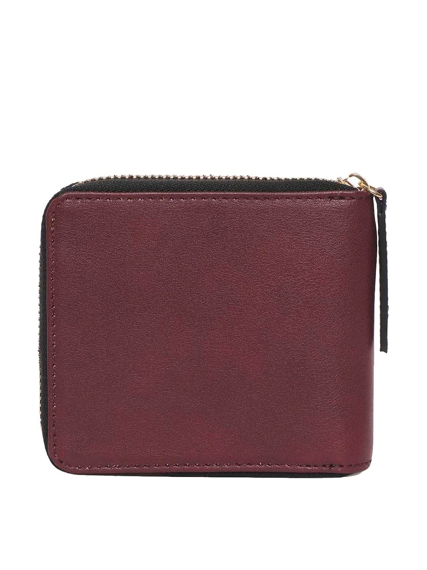 BELWABA Maroon Solid Zip Around Wallet for Women
