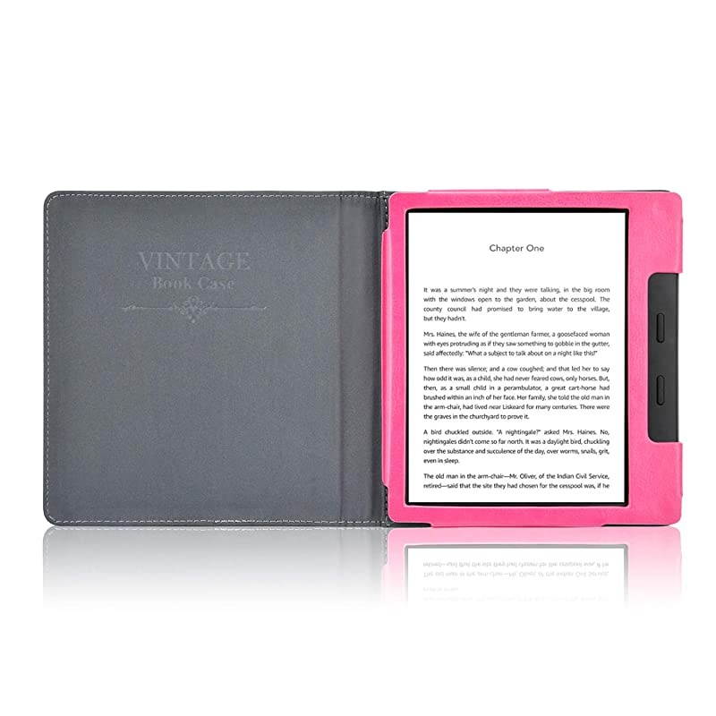 Case Fits AllNew Kindle Oasis 2019 Folio Smart Cover Leather Case with Auto Wake Sleep Feature for Kindle Oasis 10th Generation 2019 Release amp 9th Generation 2017 Release Hot Pink