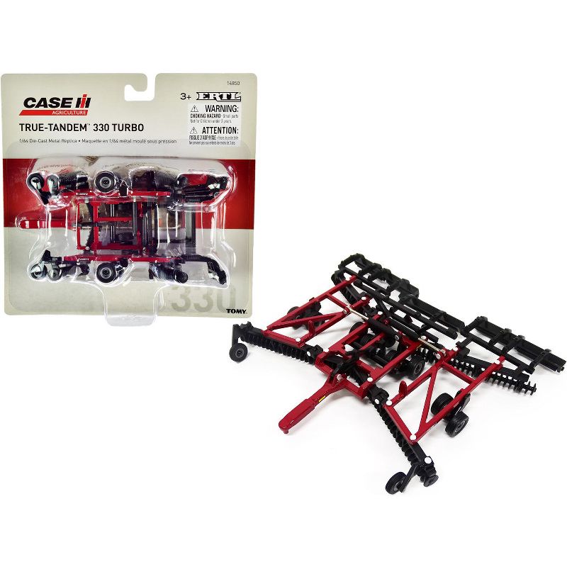 Case IH True-Tandem 330 Turbo Disc Harrow with Folding Wings Red "Case IH Agriculture" 1/64 Diecast Model by ERTL TOMY