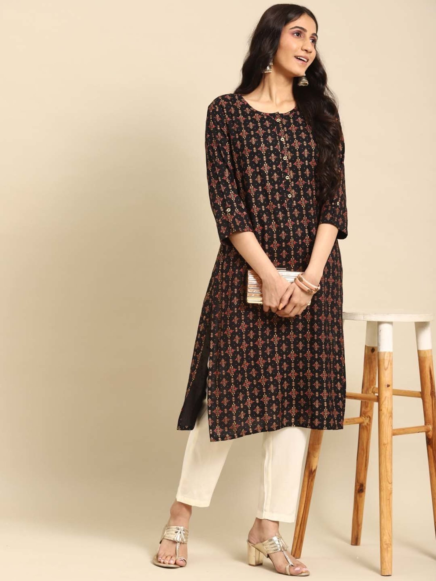 Castle Black Embroidered Palazzos