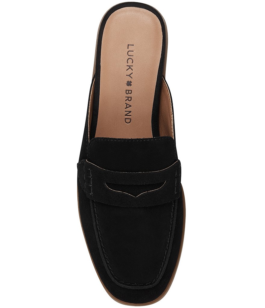 Lucky Brand Patsie Suede Penny Wedge Mules