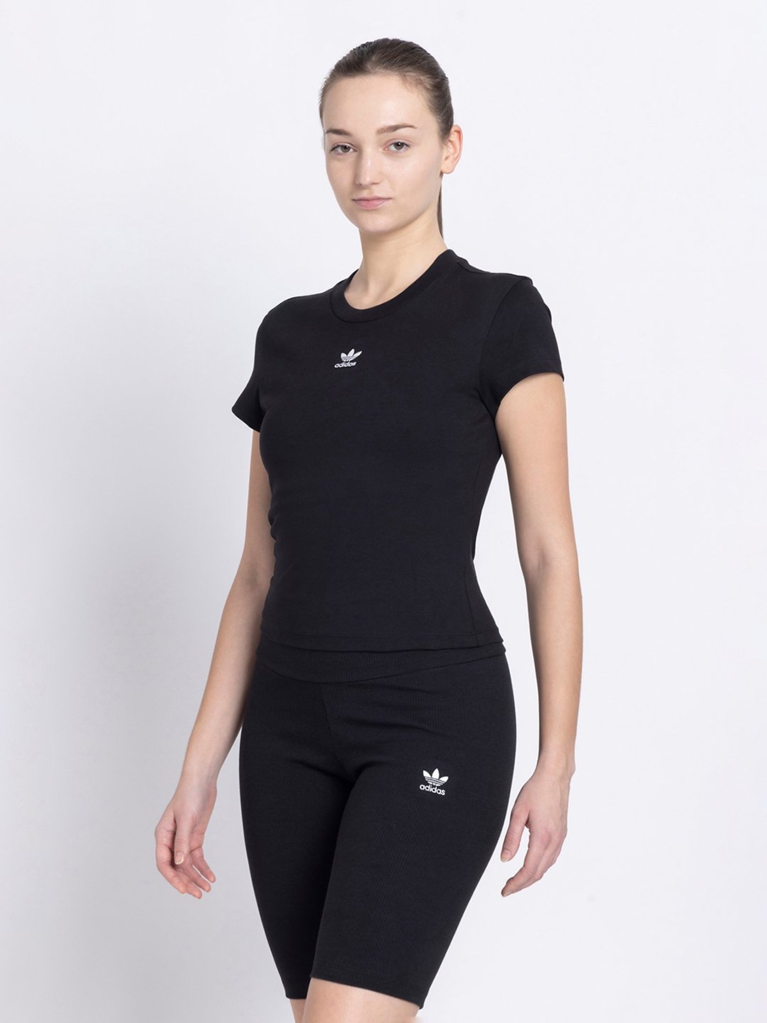 Adidas Originals Black Cotton Round Neck T-Shirt