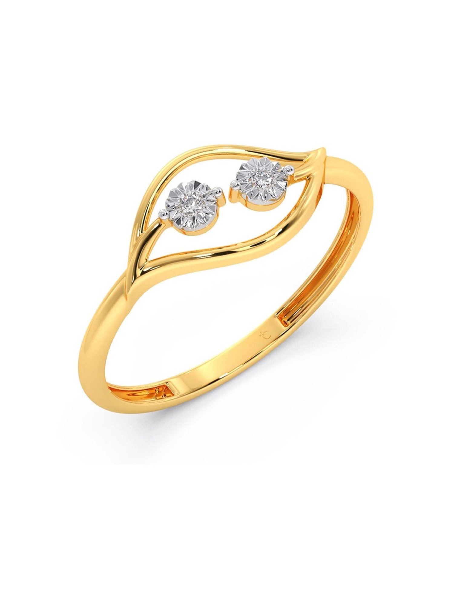 Candere by Kalyan Jewellers Stylish Design 14k Yellow Gold & Diamond Ring