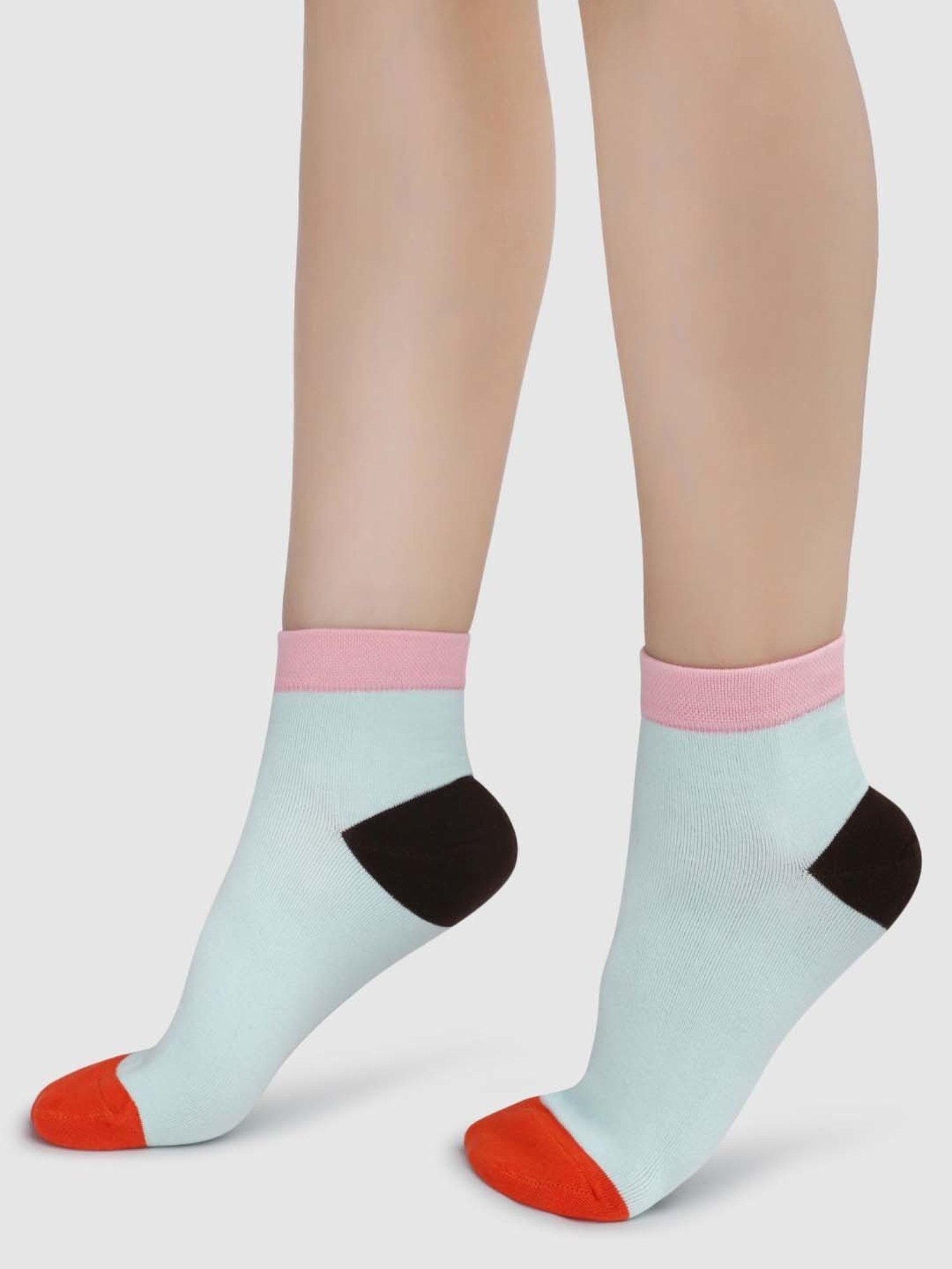 NEXT2SKIN Assorted Color Cotton Ankle Socks - Pack Of 6