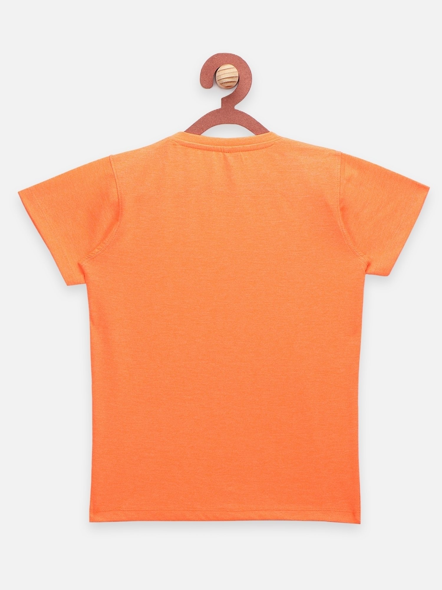 LilPicks Kids Orange & Navy Cotton Printed T-Shirts (Pack of 2)