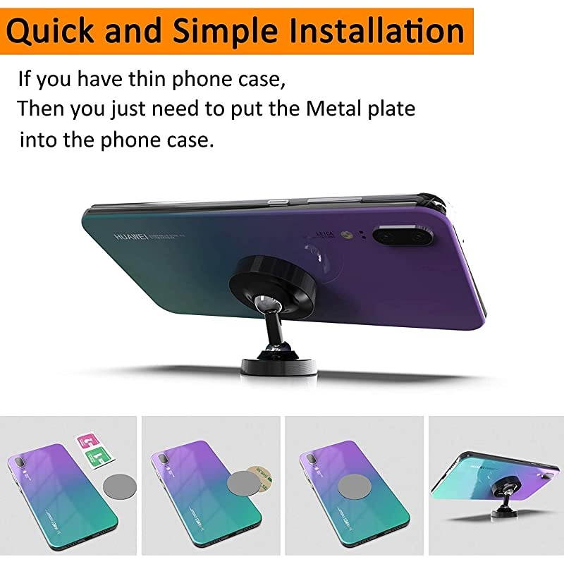 Magnetic Phone Car Mount Universal Car Phone Holder for Dashboard 360&deg; Adjustable Cell Phone Cradle Mount Compatible with iPhone Samsung LG GPS Mini Tablet and More 2020 Silver