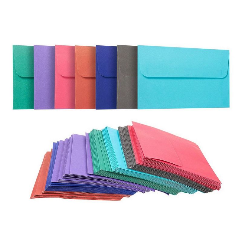 100-Pack 7 Colors Envelopes for 4x6 Greeting Cards, A4 Wedding Invitation Envelope, 4.25" x 6.25"