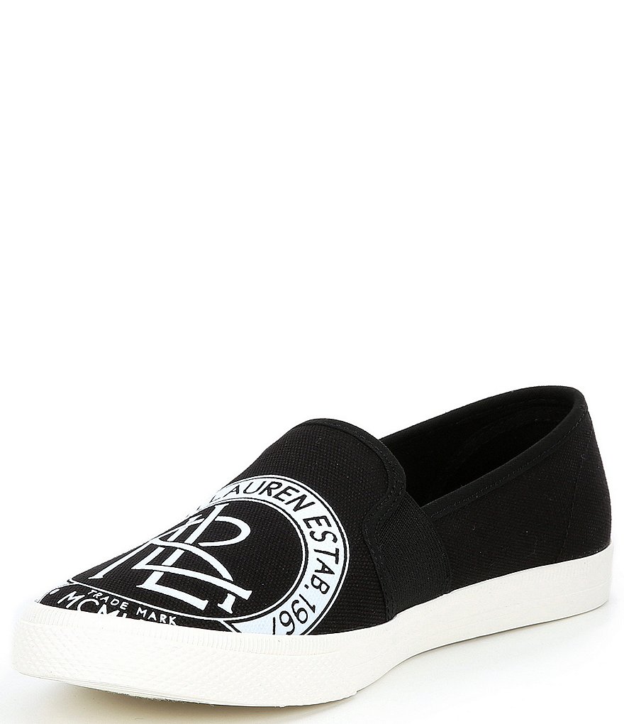 Lauren Ralph Lauren Jinny Logo Detail Canvas Slip-On Sneakers