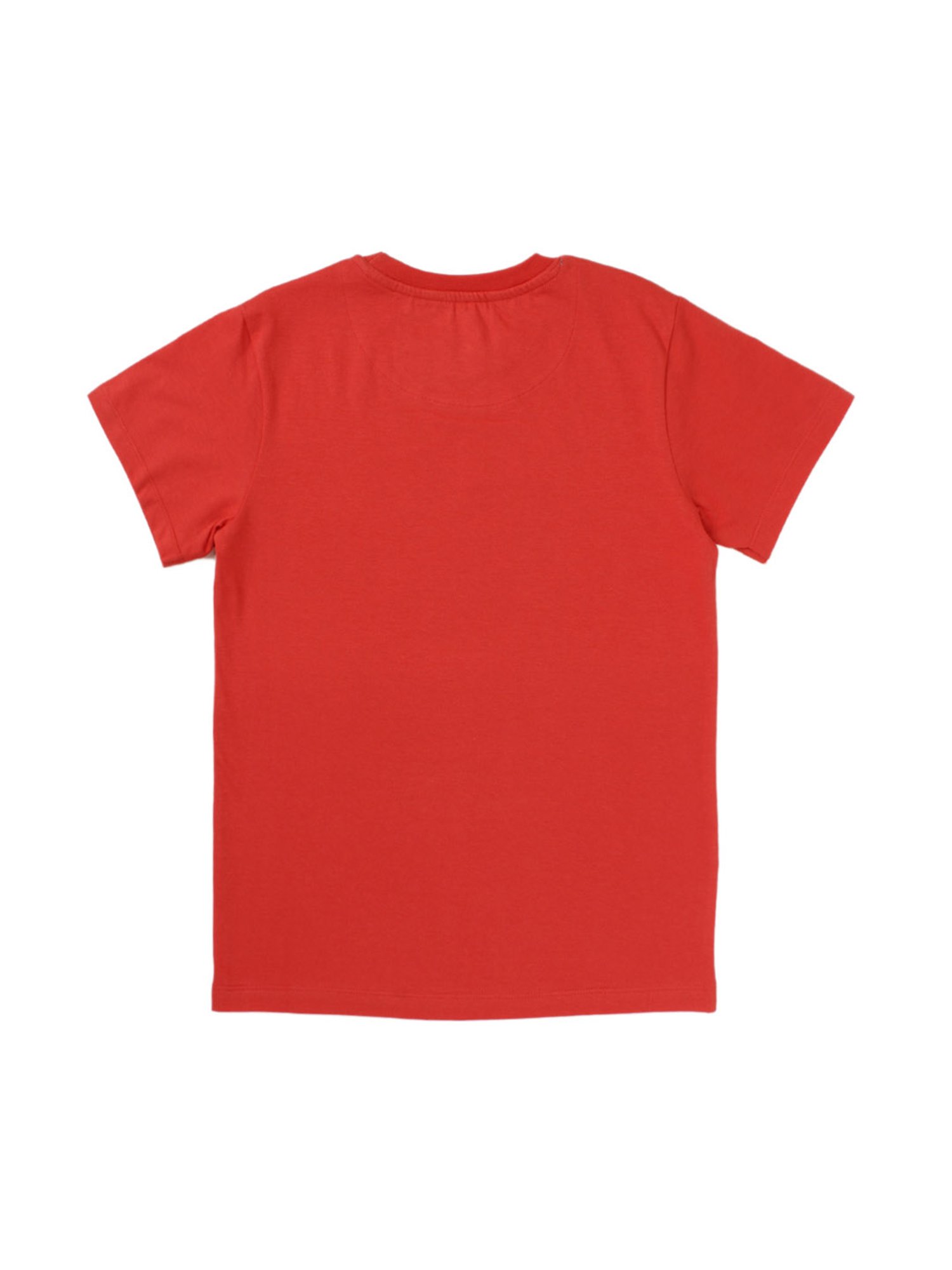 Cub McPaws Kids Red Printed  T-Shirt