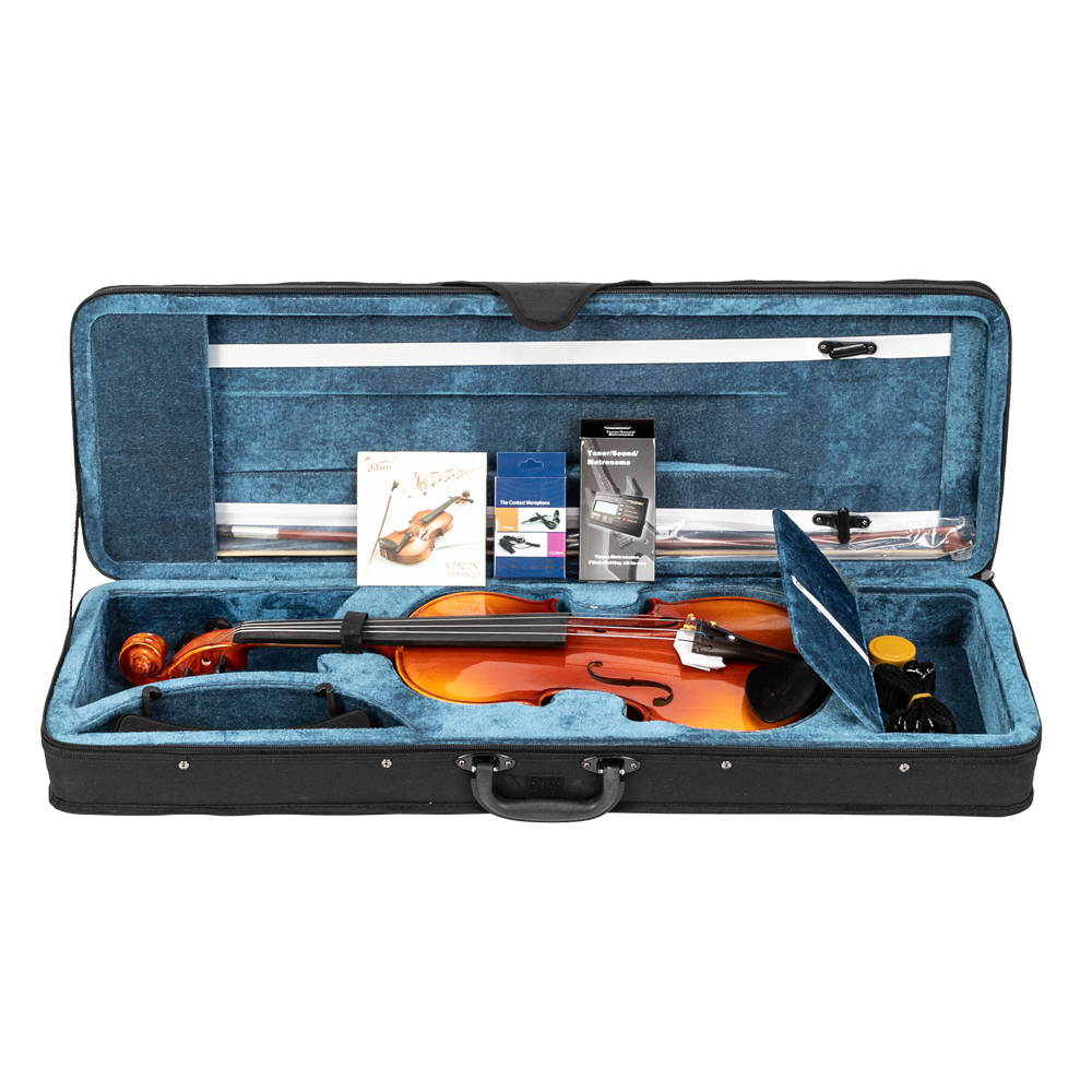 Glarry 4/4 Spruce Grained Maple Violin + Case+ Bow+ Shoulder Rest +Tuner+ Rosin