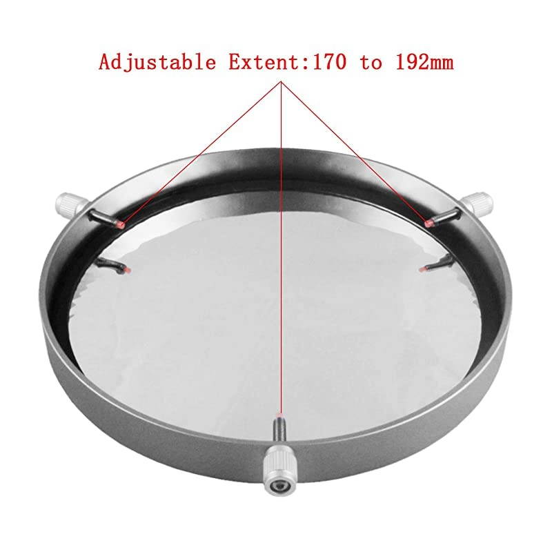 Deluxe Solar Filter 200mm Adjustable Metal Cap for Telescope Tubes with Outer Diameter 170 to 192mm Aperture 175mm Immediately Start Solar observing and Our Sun Becomes Within Reach