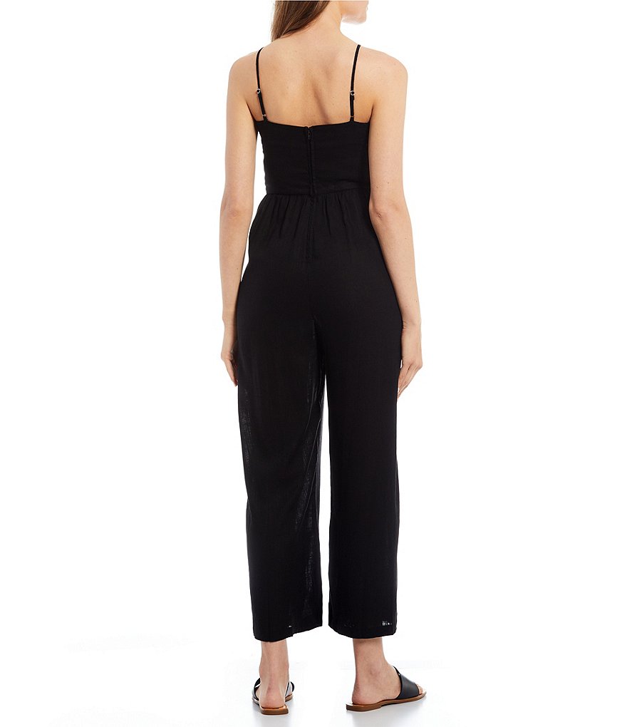 Coco + Jaimeson Strapless Elastic-Waist Laser-Cut Embroidered Knit Jumpsuit