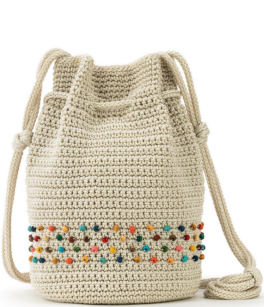 The Sak Sayulita Beaded Crochet Mini Drawstring Bag
