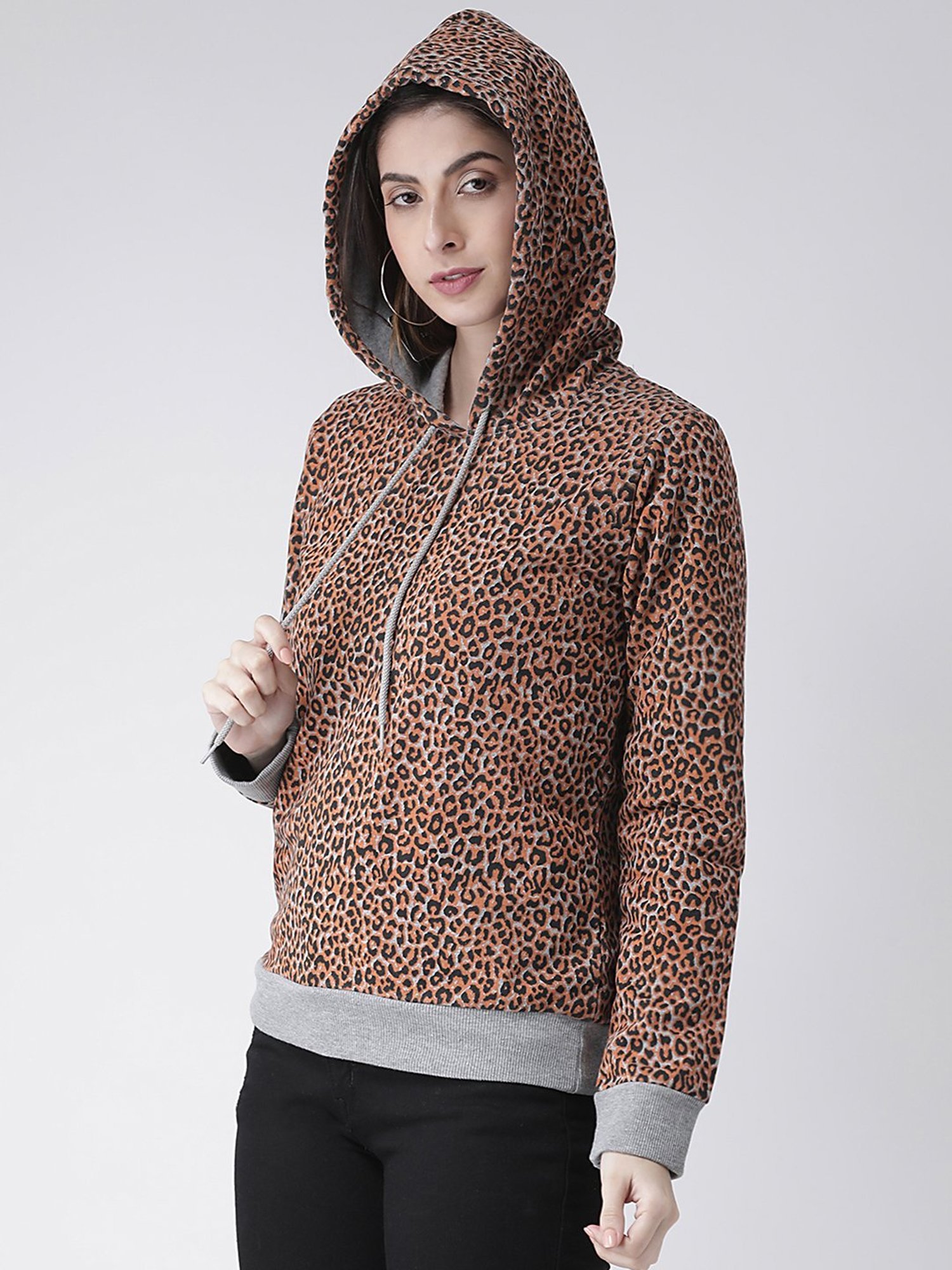 The Vanca Orange Printed Hoodie